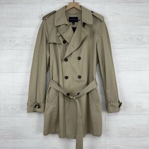 Banana Republic Classic Trench Coat Women M Double Breasted Belted‎ Khaki Midi